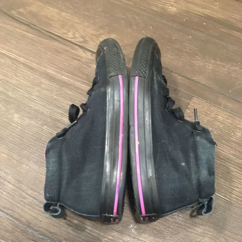 Chuck Taylor Converse All Star black and purple kids 2 90’s skater shoes
